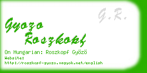 gyozo roszkopf business card